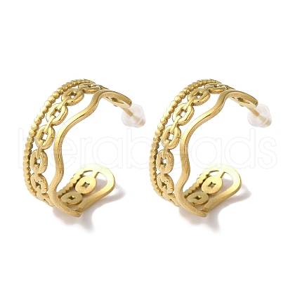 PVD Vacuum Plating 201 Stainless Steel Studs Earring EJEW-B059-21G-1