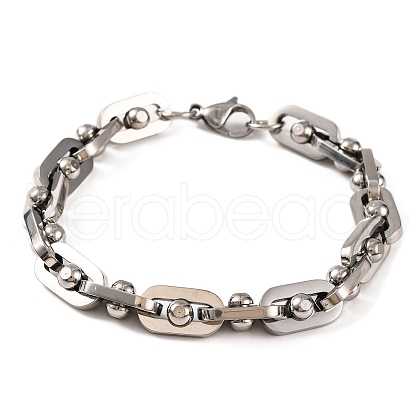 Tarnish Resistant 201 Stainless Steel Oval Link Chain Bracelets BJEW-B078-76P-1
