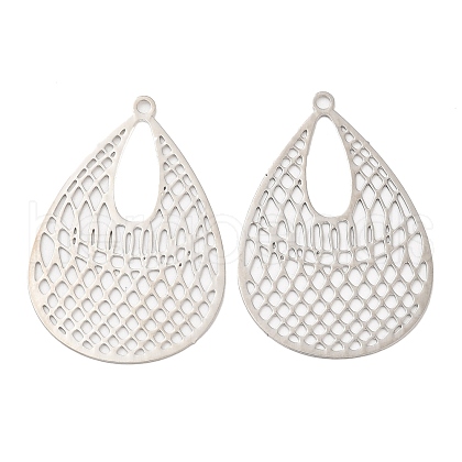 Long-Lasting Plated Brass Filigree Pendants KK-K336-33P-1