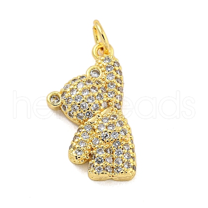 Brass Micro Pave Cubic Zirconia Pendant KK-R159-19C-G-1