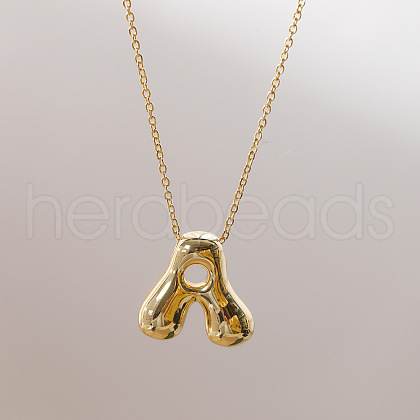 Brass Chunky Initial Pendant Necklaces WG97A63-01-1