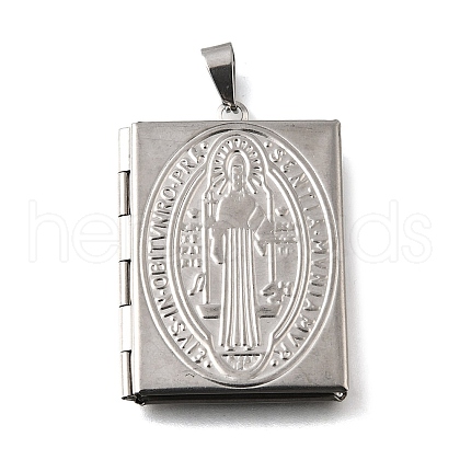 316 Stainless Steel Locket Pendants STAS-C123-03B-P-1