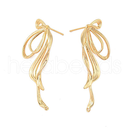 Brass Stud Earrings Findings EJEW-B063-01G-1
