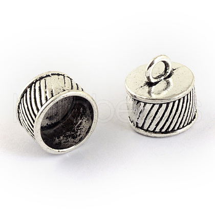 Tibetan Style Alloy Cord Ends TIBEP-S300-06AS-NR-1