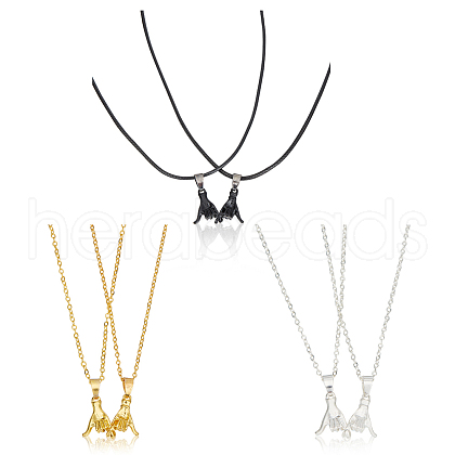 ANATTASOUL 3 Sets 3 Colors Couple Matching Necklaces Set NJEW-AN0001-62-1