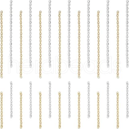 Unicraftale 120Pcs 4 Style 304 Stainless Steel Cable Chains CHS-UN0001-18-1