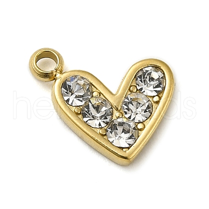 316 Surgical Stainless Steel Pendant with Rhinestone STAS-H189-01D-G-1
