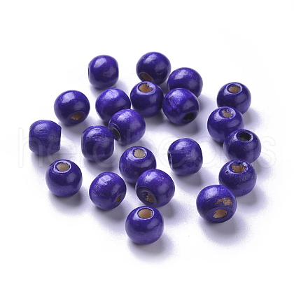 Dyed Natural Wood Beads WOOD-Q006-10mm-12-LF-1