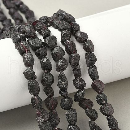Raw Rough Natural Garnet Beads Strands G-M453-C04-1