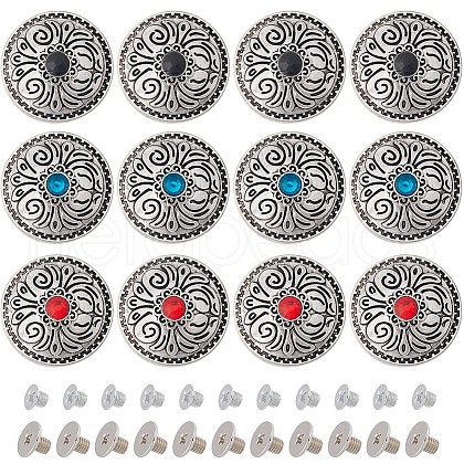 Gorgecraft 12 Sets 3 Colors Alloy Decorative Rivets FIND-GF0004-78-1