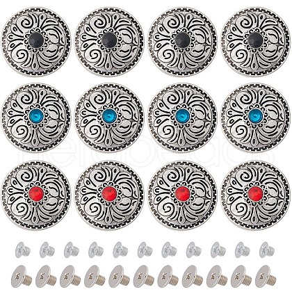 Gorgecraft 12 Sets 3 Colors Alloy Buttons FIND-GF0004-78-1