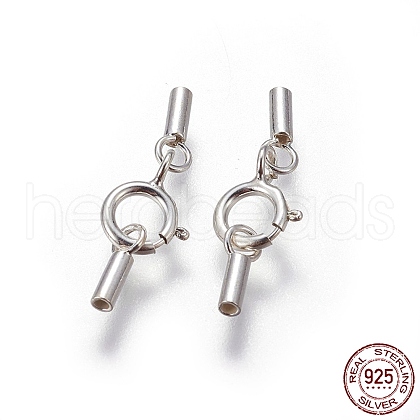 925 Sterling Silver Spring Ring Clasps X-STER-G019-A-08S-1