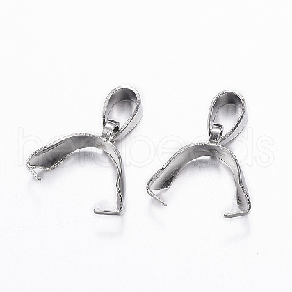 Tarnish Resistant 304 Stainless Steel Pendant Pinch Bails STAS-G179-09P-1