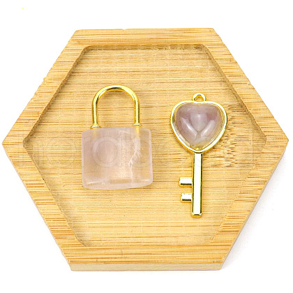 Natural Fluorite Couple Pendants PW-WG10434-05-1