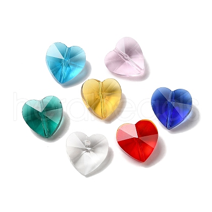 Transparent Glass Heart Charms & Beads GLAA-XCP0001-28-1