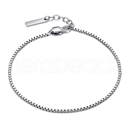 Non-Tarnish Stainless Steel Box Chain Bracelets for Men KO0407-3-1
