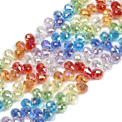 Electroplate Glass Beads Strands EGLA-D300-02-8mm-1