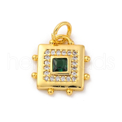 Brass Micro Pave Cubic Zirconia Pendants KK-U033-02G-02-1