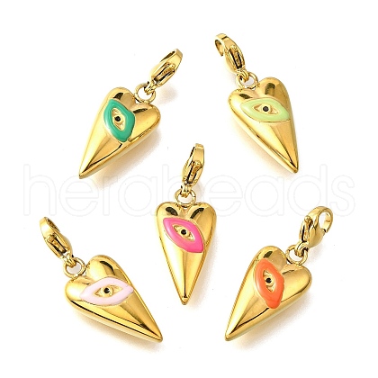 304 Stainless Steel Enamel Pendant Decorations STAS-K263-77G-1