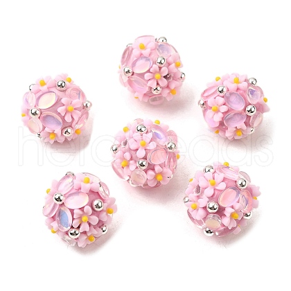 Handmade Polymer Clay Rhinestone Beads FIND-NH0001-15E-1