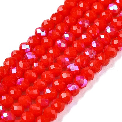 Electroplate Opaque Solid Color Glass Beads Strands EGLA-A044-P2mm-L22-1