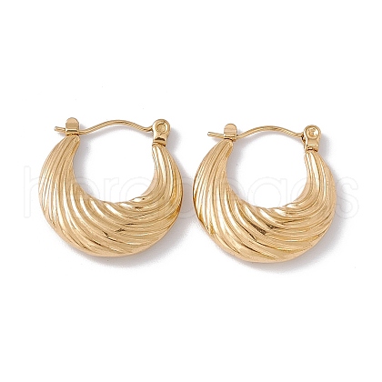 Ion Plating(IP) 304 Stainless Steel Croissant Hoop Earrings for Women EJEW-E199-09G-1
