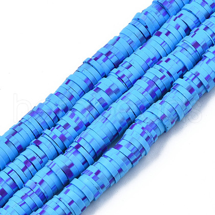 Handmade Polymer Clay Beads Strands CLAY-R089-6mm-164-1