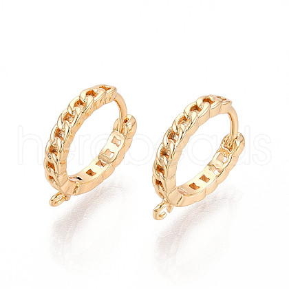 Brass Hoop Earring Findings KK-N267-34G-1