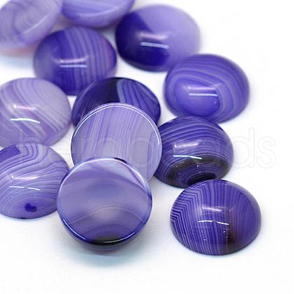 Dyed Natural Striped Agate/Banded Agate Cabochons G-R348-16mm-04-1
