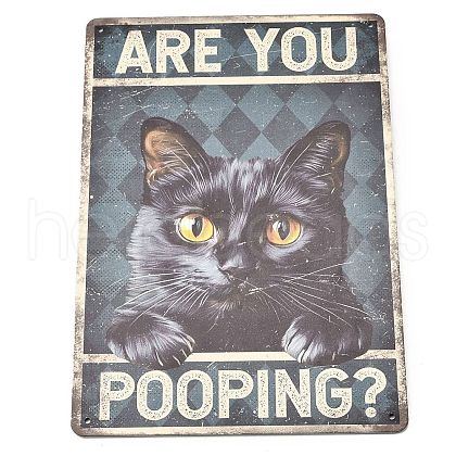 Vintage Metal Tin Sign AJEW-XCP0003-20A-1