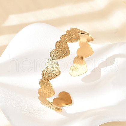 304 Stainless Steel Cuff Bangles for Women BJEW-B120-02G-02-1