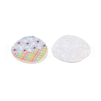 Plaid Theme Printed Acrylic Pendants OACR-T028-05D-1