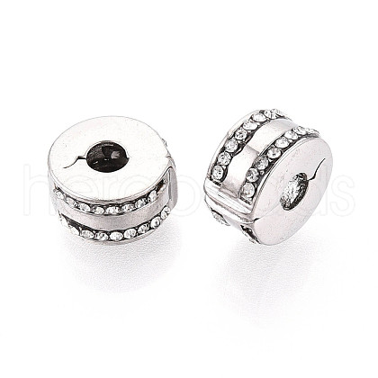 Alloy Rhinestone European Beads FIND-N009-07G-1