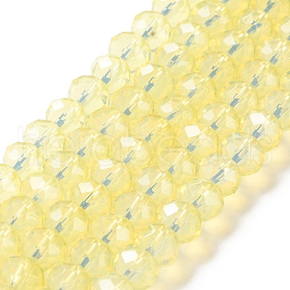 Baking Painted Transparent Glass Beads Strands DGLA-A034-J8MM-D06-1