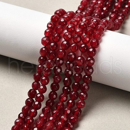 Natural White Jade Bead Strands G-R344-4mm-09-1