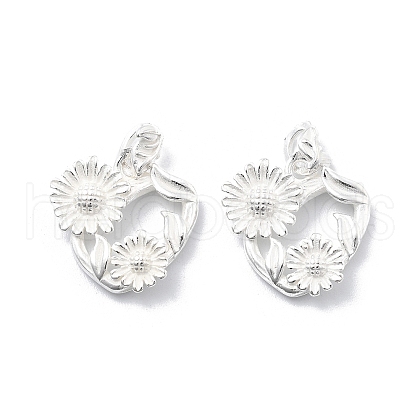 925 Sterling Silver Flower Charms STER-D302-08C-S-1