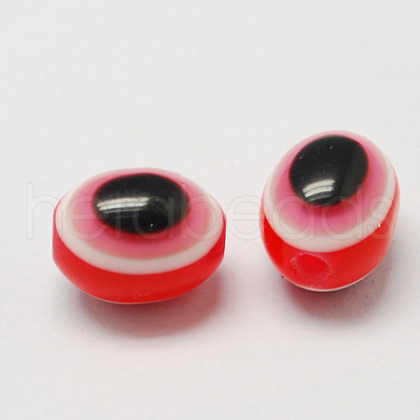 Oval Evil Eye Resin Beads RESI-R160-6x8-05-1