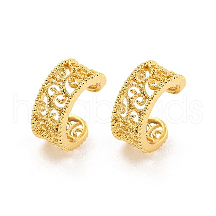 Rack Plating Brass Cuff Earrings EJEW-C102-06G-1