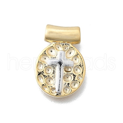 Religion Theme Brass Hammered Pendants KK-V010-09GP-04-1