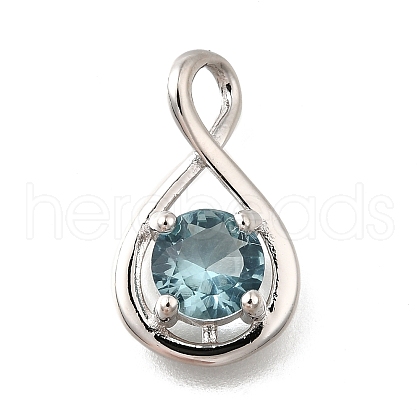 925 Sterling Silver Pave Cubic Zirconia Pendants STER-V001-03P-03-1