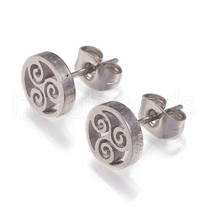 304 Stainless Steel Stud Earrings EJEW-N045-09P-1