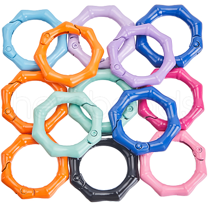 SUNNYCLUE 16Pcs Spray Painted Alloy Spring Gate Ring FIND-SC0012-72-1