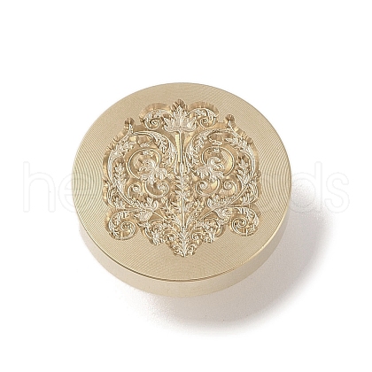Golden Tone Wax Seal Brass Stamp Head DIY-B079-02G-28-1