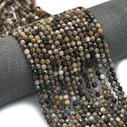 Natural Larvikite Beads Strands G-A260-A23-01-1