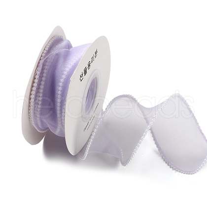 5 Yards ABS Pearl Edged Mesh Ribbon for Bowknot Making OCOR-B004-01A-02-1