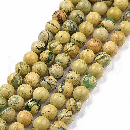 Natural Verdite Stone Beads Strands G-C242-03A-1