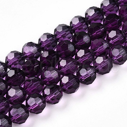 Baking Paint Transparent Glass Beads Strands X-DGLA-A035-T8mm-A09-1