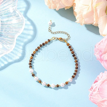 Natural Yellow Tiger Eye Bracelets BJEW-JB11972-01-1