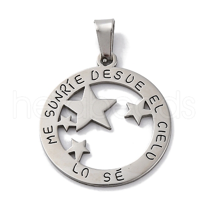 201 Stainless Steel Pendants STAS-Q342-26P-1