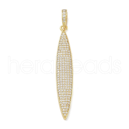 Rack Plating Brass Micro Pave Clear Cubic Zirconia Big Pendants KK-G515-38G-1